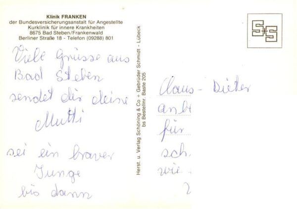 Bad Steben Klinik Franken der BfA Kurklinik – Bild 2