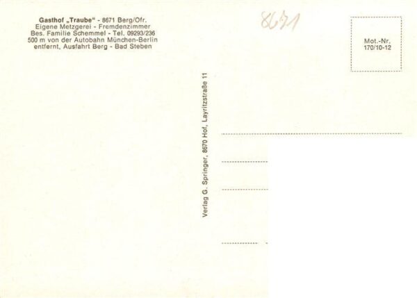 Berg Oberfranken Gasthof Traube Gastraum Festsaal – Bild 2