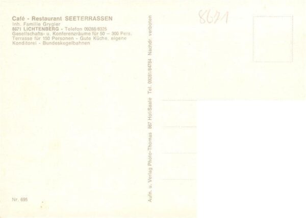 Lichtenberg Oberfranken Café Restaurant Seeterrassen Kegelbahn – Bild 2