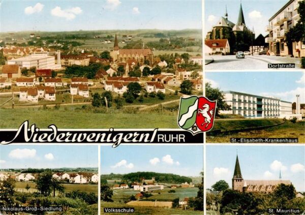 Niederwenigern NRW Panorama Nikolaus Siedlung Volksschule Dorfstrasse St Elisabe
