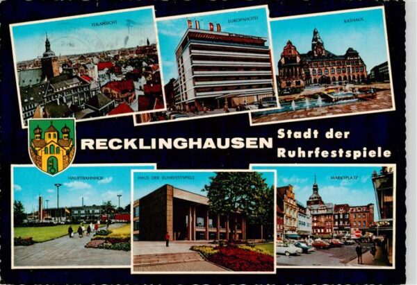 Recklinghausen  Westfalen Teilansicht Europahotel Rathaus Hauptbahnhof Haus der