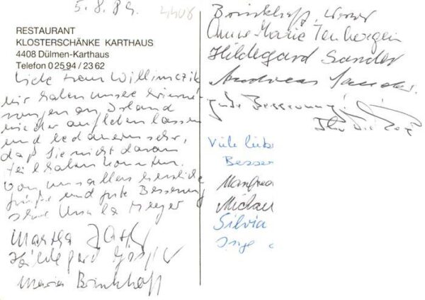 Karthaus Duelmen Restaurant Klosterschaenke Karthaus Gastraeume Festtafel – Bild 2