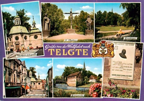 Telgte Warendorf Wallfahrtskapelle Kreuzgruppe 12. Station Emshagen Gedenktafel