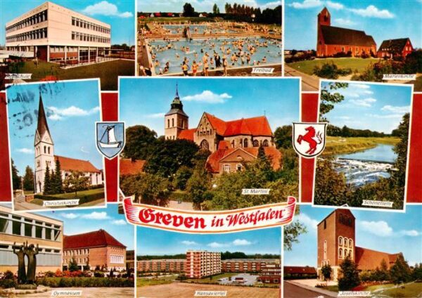Greven  Westfalen Schule Freibad Kirche Gymnasium Hansaviertel Schoenevlieth