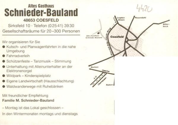 Coesfeld Altes Gasthaus Schieder Bauland Gastraeume Wildpark – Bild 2