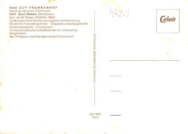 Gross-Reken Hotel Gut Frankenhof Gastraeume Kegelbahn Reiterpark – Bild 2