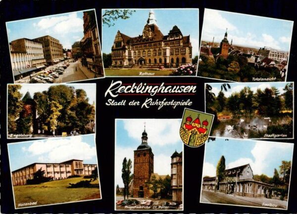 Recklinghausen  Westfalen Markt Rathaus Total Engelsburg Stadtgarten Hallenbad P