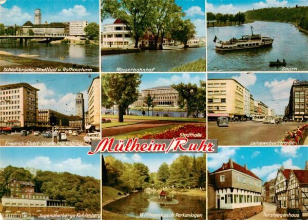 Muelheim  Ruhr Schlossbruecke Stadtbad Wasserbahnhof Saarn Friedrich Ebert Stras