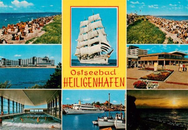 Heiligenhafen Ostseebad Strandpartien Wellenbad Fahrgastschiff Dreimastsegler Ha