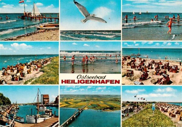 Heiligenhafen Ostseebad Bootsanleger Strandpartien Wellenbad Fischkutter Bruecke