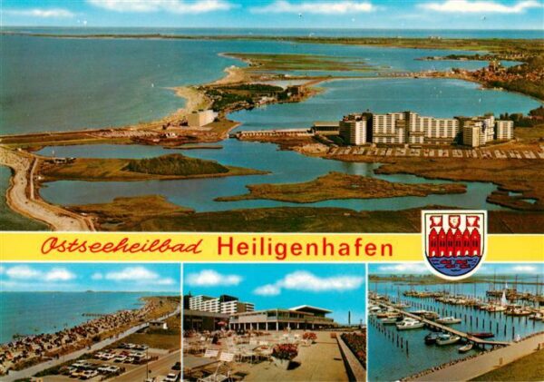 Heiligenhafen Ostseebad Fliegeraufnahme Strandpartie Hotels Yachthafen