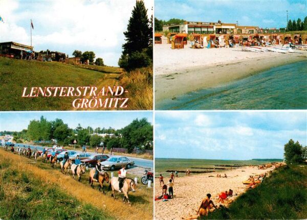 Groemitz Ostseebad Lensterstrand Reitgruppe Korbstrand Strandpartie