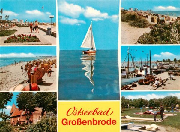 Grossenbrode Ostseebad Promenade Strandpartien Kirche Segler Fischkutter Minigol