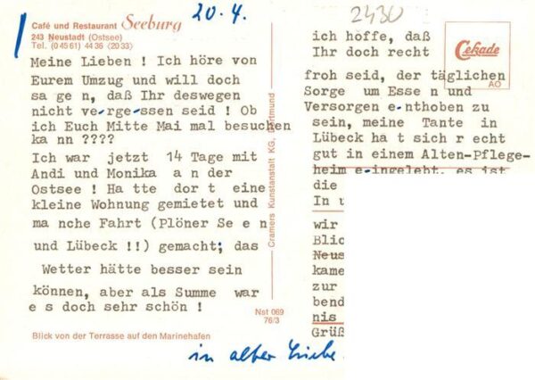 Neustadt Holstein Café Restaurant Seeburg – Bild 2