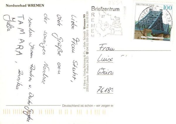 Wremen Moewen Fischkutter Luftaufnahme Wohnhaeuser – Bild 2
