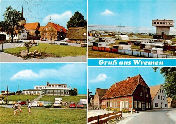 Wremen Teilansichten Campingplatz Strandhalle Strandturm