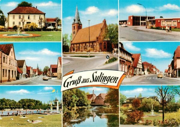 Sulingen Teilansichten Kirche Parkanlagen Freibad