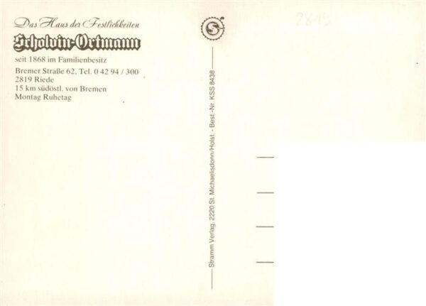 Riede Scholvin-Ortmann Haus der Festlichkeiten Restaurant Bar Festsaal – Bild 2