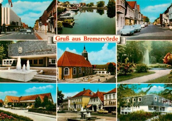 Bremervoerde Teilansichten Kirche Springbrunnen Parkanlagen