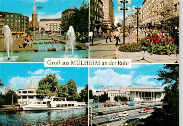 Muelheim  Ruhr Motive Stadtzentrum Wasserspiele Fussgaengerzone Wasserbahnhof Fa