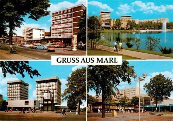 Marl  Westfalen Teilansichten Stadtzentrum Uferpromenade am See