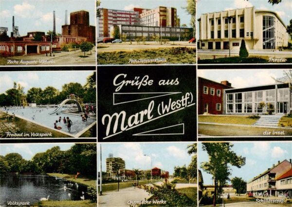 Marl  Westfalen Zeche Klinik Theater Freibad Volkspark Chemische Werke Schillers