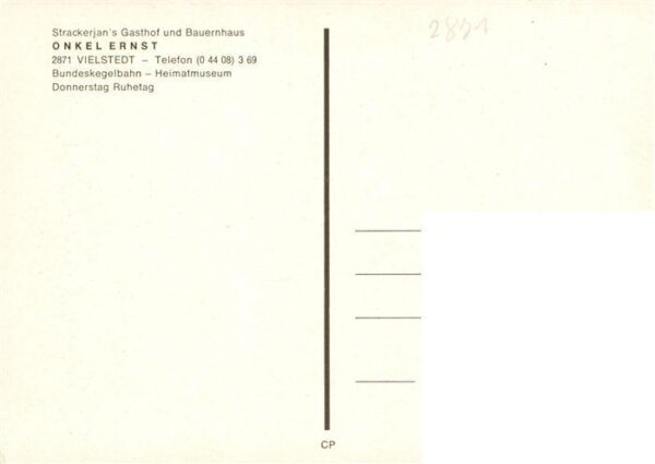 Vielstedt Strackerjans Gasthof und Bauerhaus Onkel Ernst Saal – Bild 2