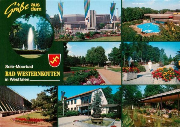 Bad Westernkotten Fontaene Kurhaus Saline Park Freibad Teich