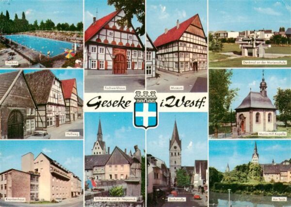 Geseke Freibad Hellweg Krankenhaus Fachwerkhaus Museum Denkmal an der Marienschu