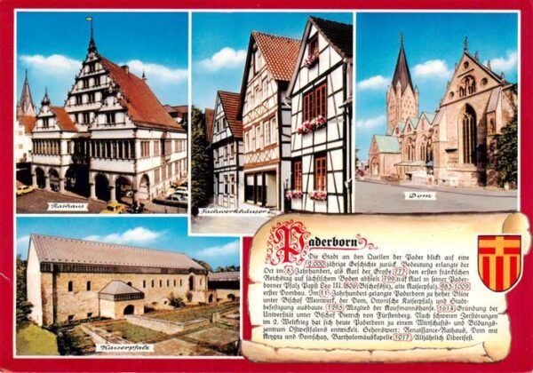 Paderborn Rathaus Fachwerkhaeuser Dom Kaiserpfalz