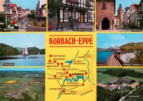 Eppe Bahnhofstrasse Der Nachtwaechter Rathaus Diemelsee Fliegeraufnahmen Edersee