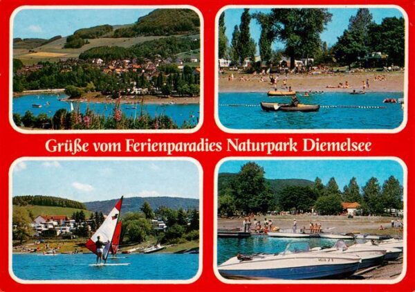 Diemelsee Teilansichten Strand Surfen Bootsliegeplatz