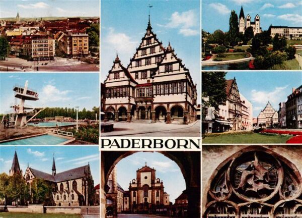 Paderborn Stadtansicht Freibad Hoher Dom Rathaus Marktkirche Paderanlage Marienp