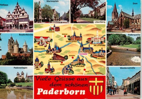 Paderborn Rathaus Busdorfkirche Paderanlagen Marienplatz Liboriberg Dom Paderque