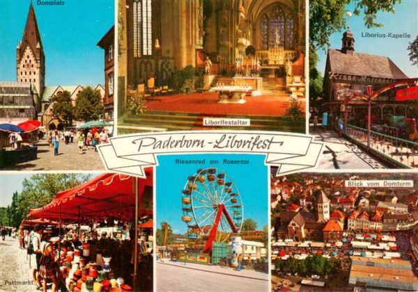 Paderborn Domplatz Liborifestaltar Pottmarkt Riesenrad Blick vom Domturm