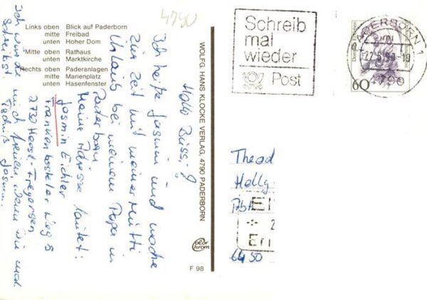 Paderborn Stadtansicht Freibad Hoher Dom Rathaus Marktkirche Paderanlage Marienp – Bild 2
