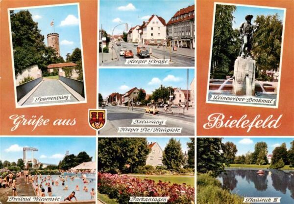 Bielefeld Sparrenburg Heeper Strasse Hauptstrasse Leineweber Denkmal Freibad Par