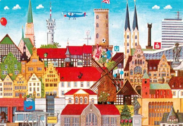 Bielefeld Stadtansicht Aquarell
