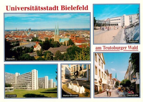 Bielefeld Panorama Stadthalle Universitaet Merkur Brunnen Obernstrasse