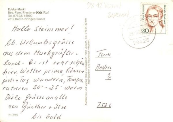 Tunsel Bad Krozingen Edeka Laden Panorama Gasthaus Kirche Hauptstrasse – Bild 2