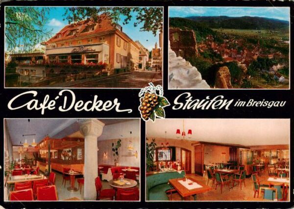 Staufen  Breisgau Cafe Decker Gastraeume Blick von der Burg