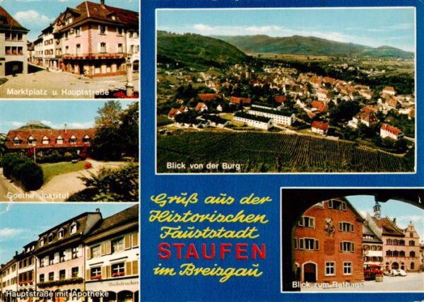 Staufen  Breisgau Marktplatz Hauptstrasse Goethe Institut Hauptstrasse mit Apoth