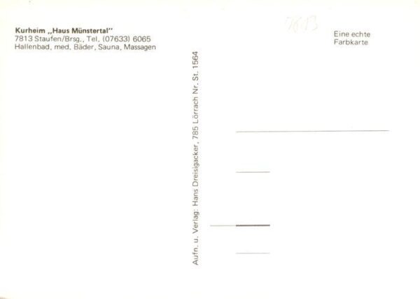 Staufen  Breisgau Kurheim Haus Muenstertal Hallenbad Minigolf Marktplatz Rathaus – Bild 2