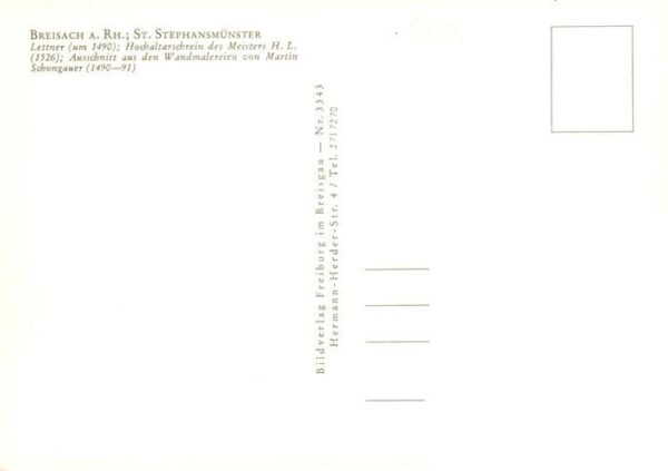 Breisach Rhein St Stephansmuenster mit Lettner Hochaltar und Fresken – Bild 2