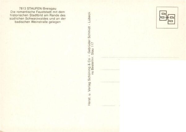 Staufen  Breisgau Rathaus Brunnen Schlossbergblick – Bild 2