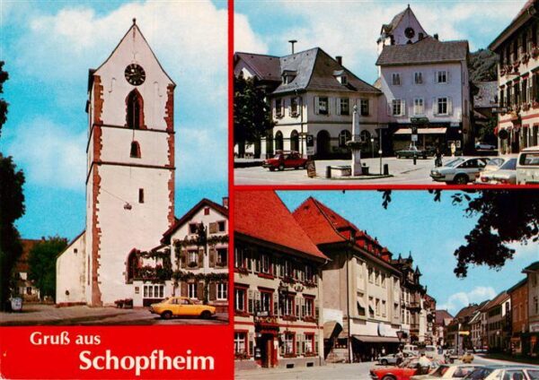 Schopfheim Kirche Marktplatz Ortspartie