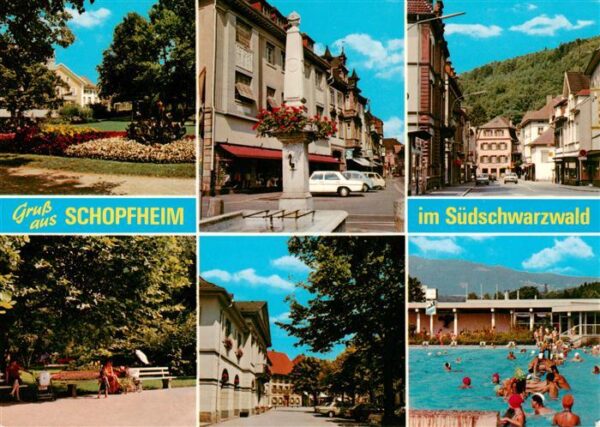 Schopfheim Park Brunnen Strassenpartien Park Freibad
