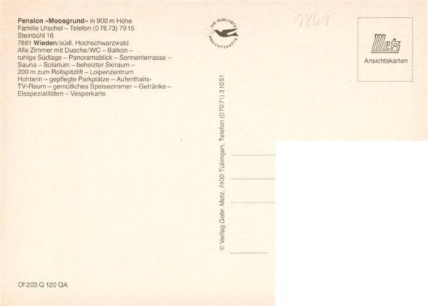 Wieden Schwarzwald Pension Moosgrund – Bild 2