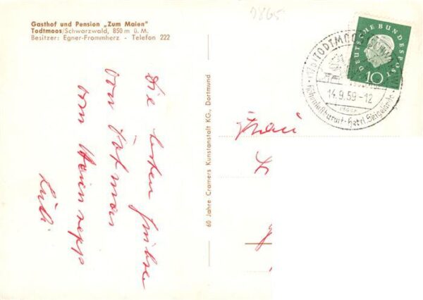 Todtmoos Gasthaus zum Maien Hans Thoma Stueble Speisezimmer Maiensepp Stueble – Bild 2