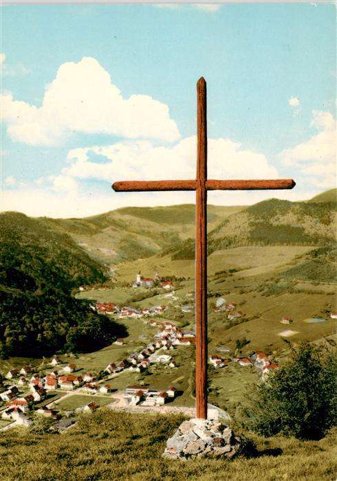 Muenstertal  Schwarzwald Panorama Gipfelkreuz